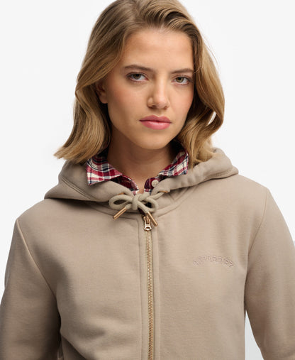 Essential Logo Zip Hoodie, Feather Grey