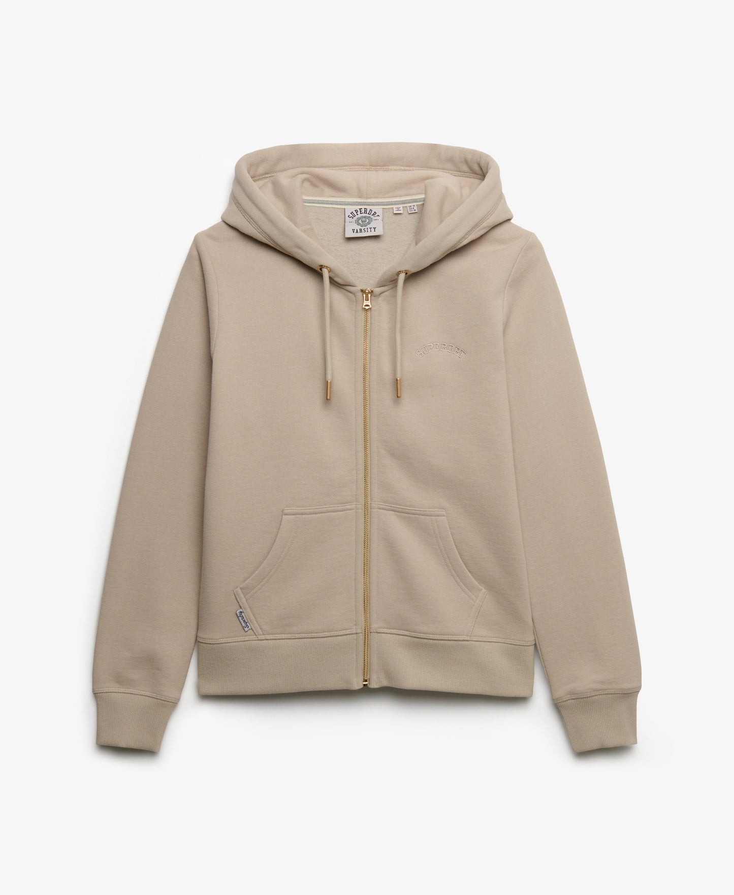 Essential Logo Zip Hoodie, Feather Grey