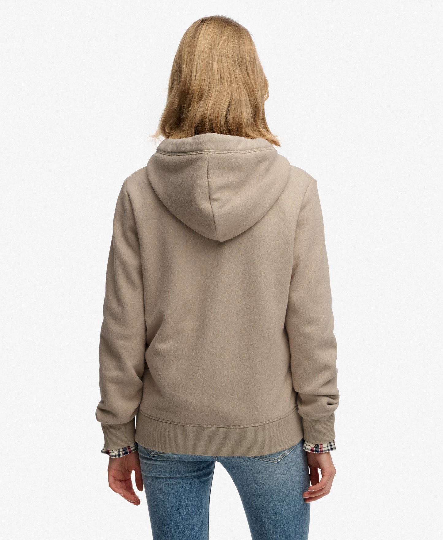 Essential Logo Zip Hoodie, Feather Grey