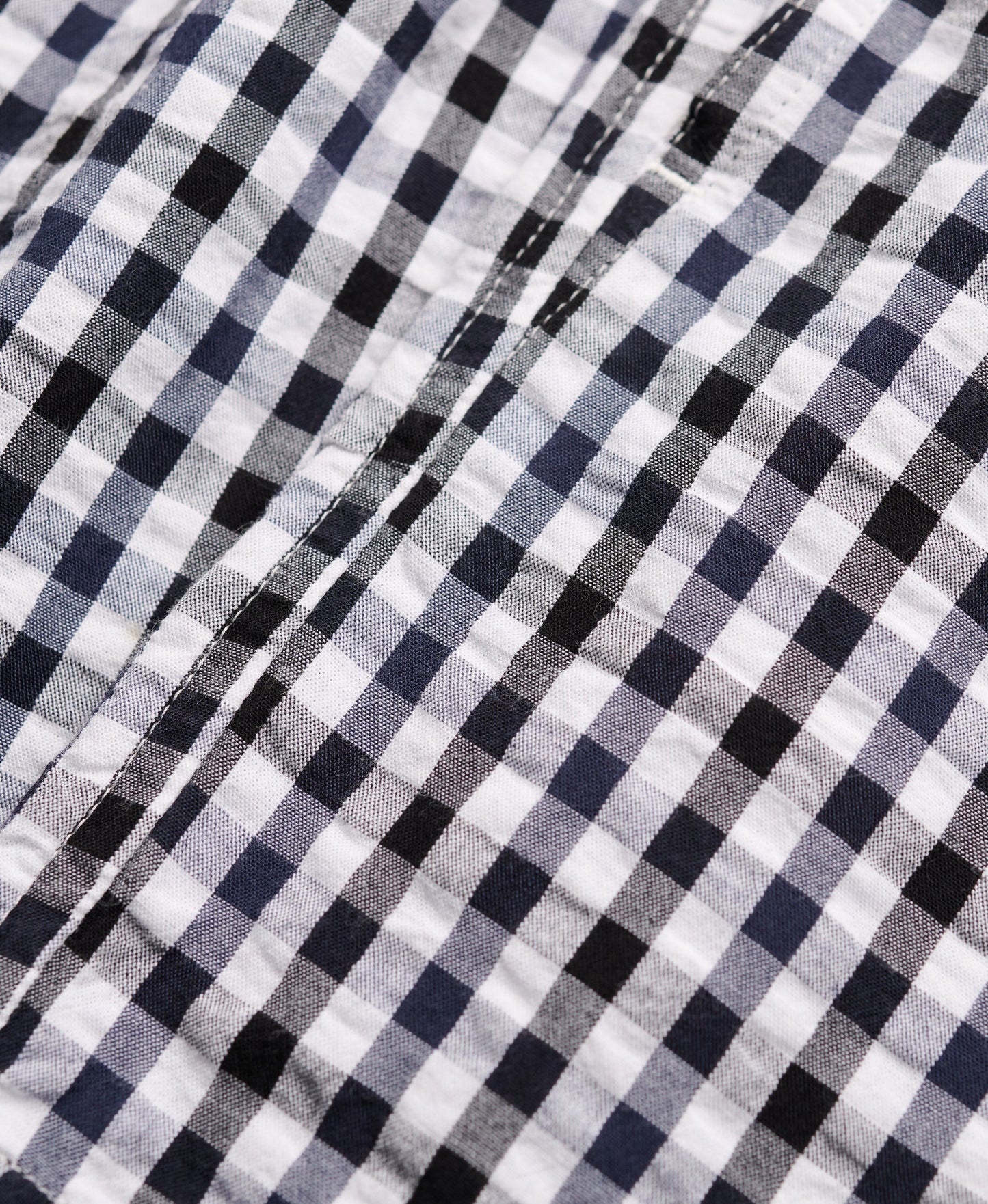 Superdry Gingham Elasticated Shorts, Navy