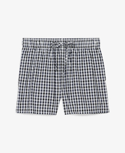 Superdry Gingham Elasticated Shorts, Navy