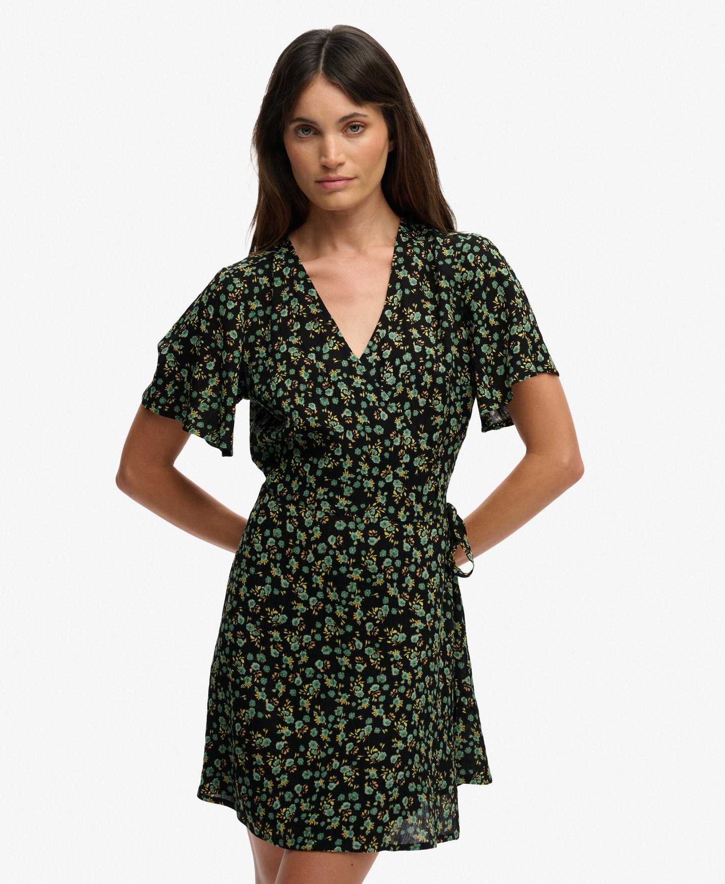 Floral Mini Wrap Dress
