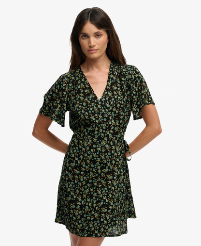 Floral Mini Wrap Dress