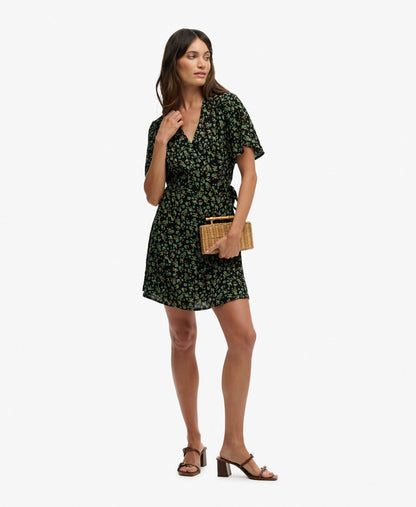 Floral Mini Wrap Dress