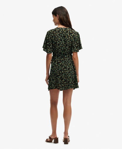 Floral Mini Wrap Dress