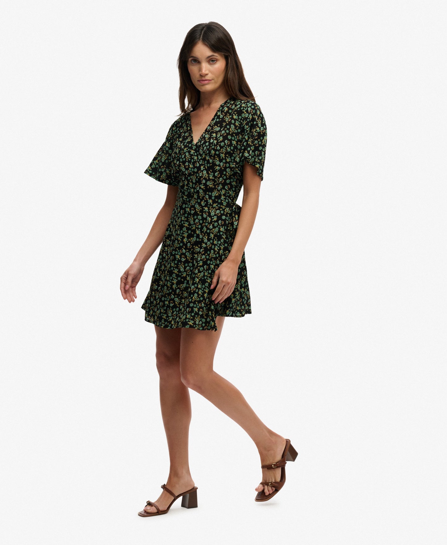 Floral Mini Wrap Dress