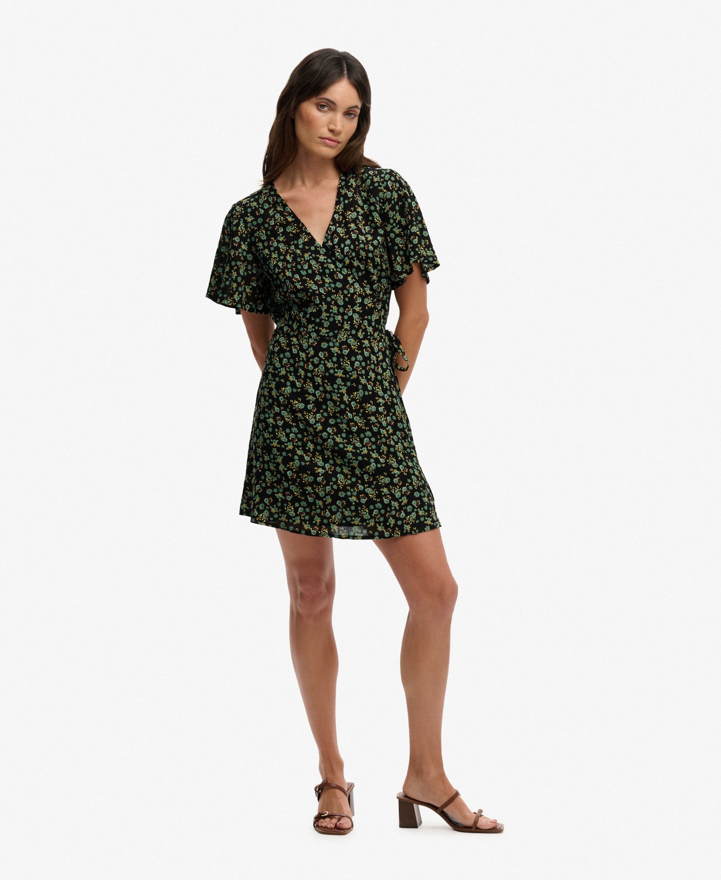 Floral Mini Wrap Dress