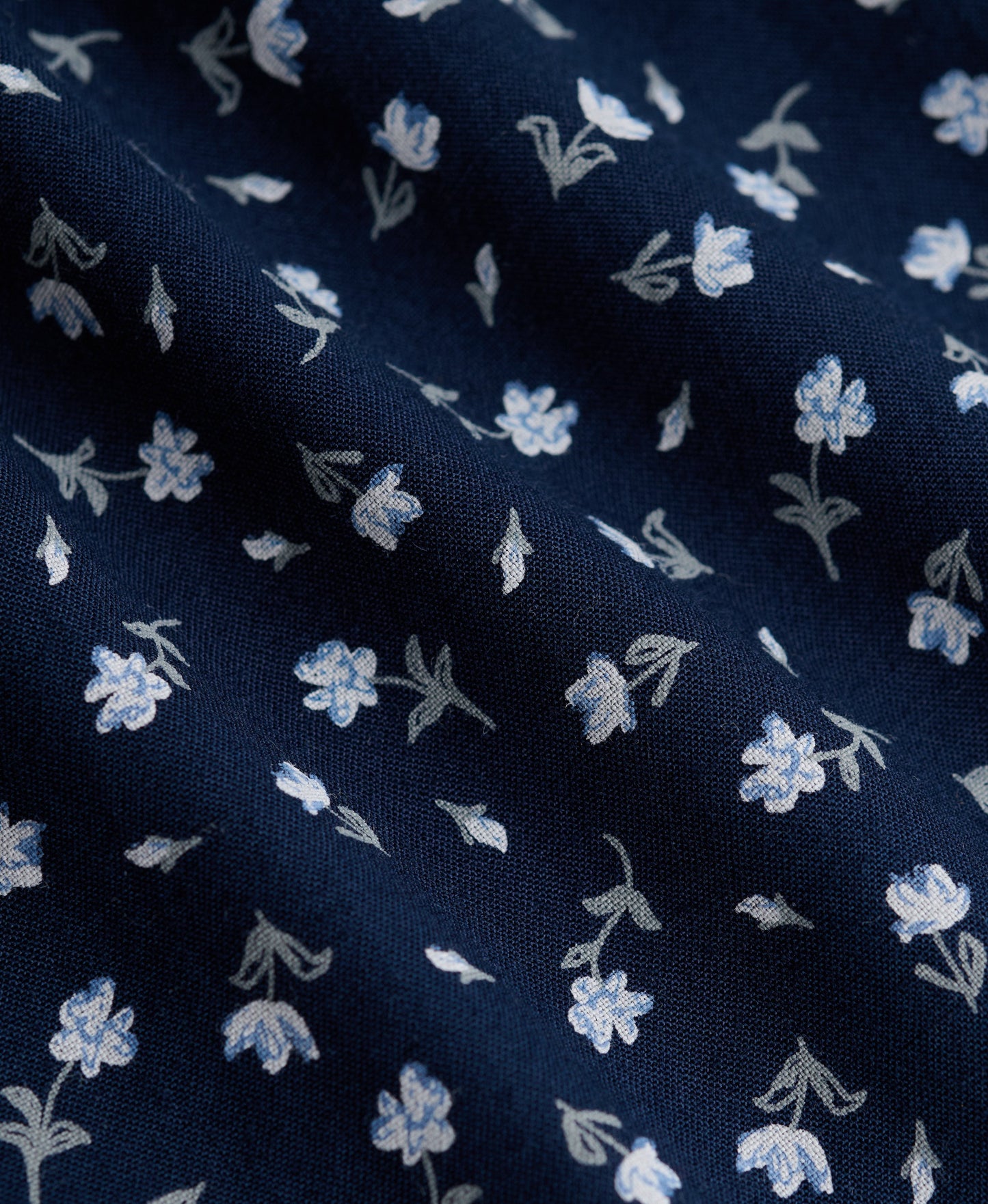 Ditsy Floral Bardot Top, Navy/Off White