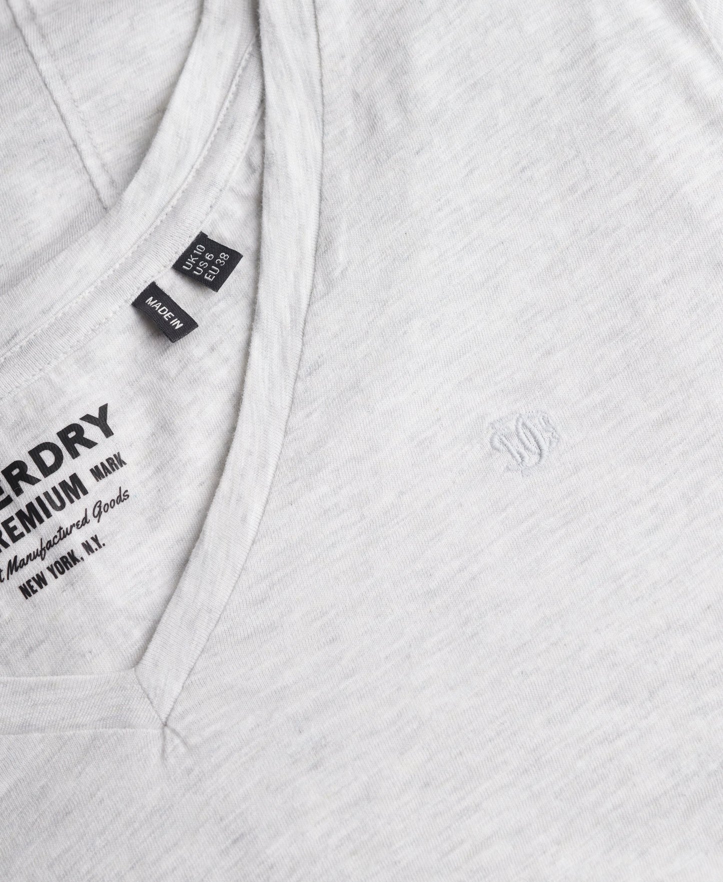 Slub V-Neck T-Shirt,  Light Grey