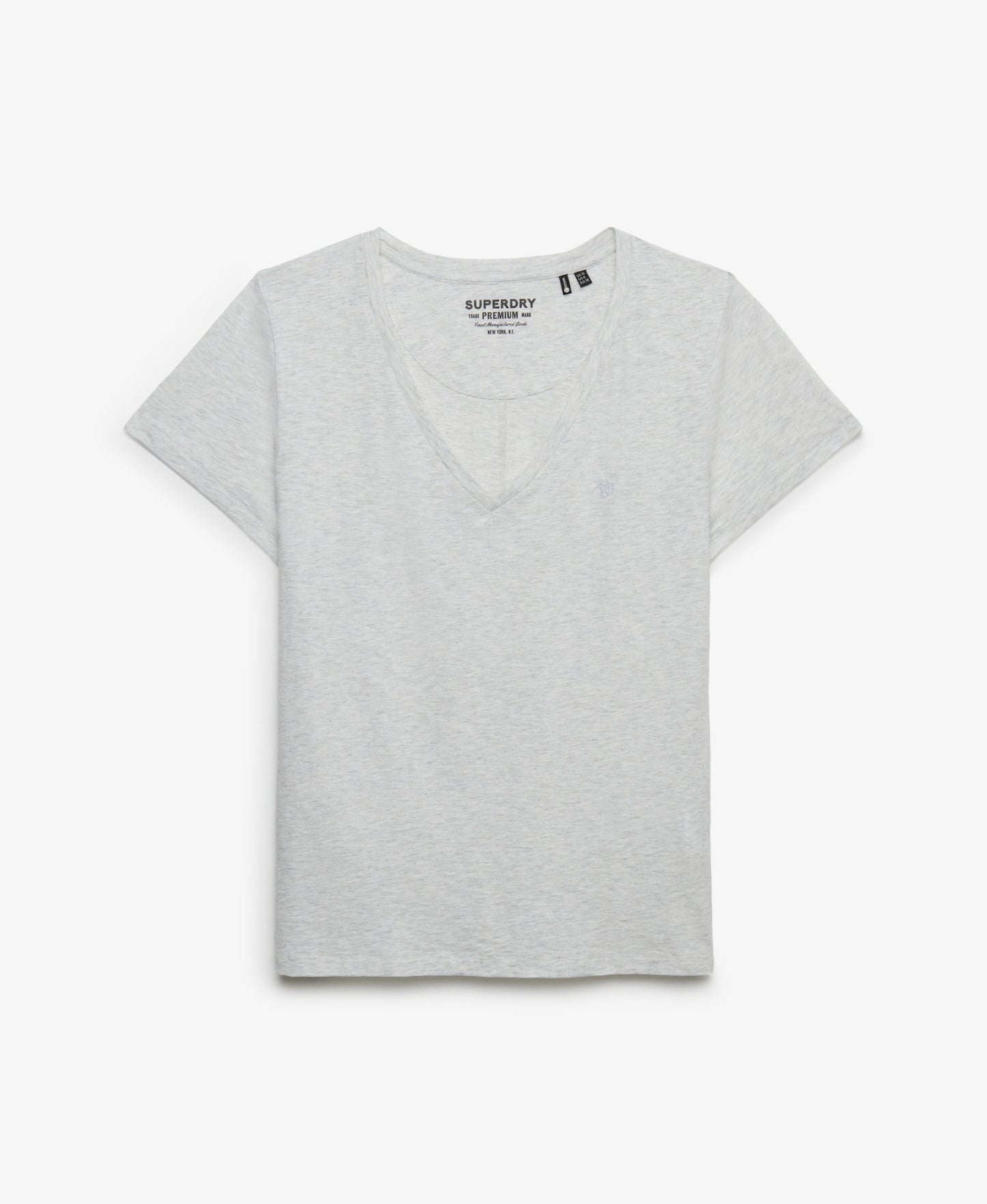 Slub V-Neck T-Shirt,  Light Grey