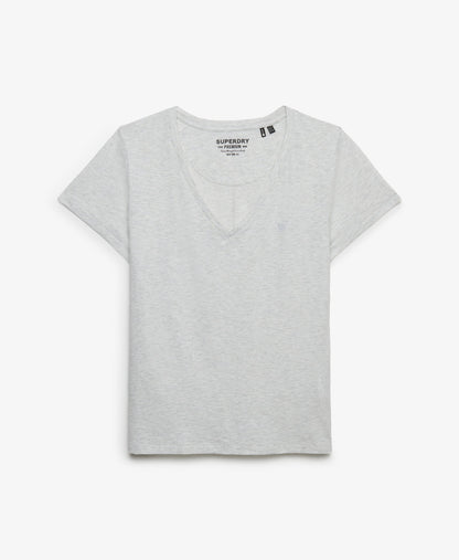 Slub V-Neck T-Shirt,  Light Grey