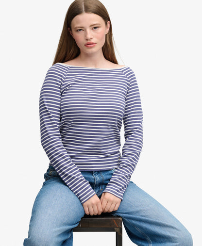 Bardot Off Shoulder Stripe Top