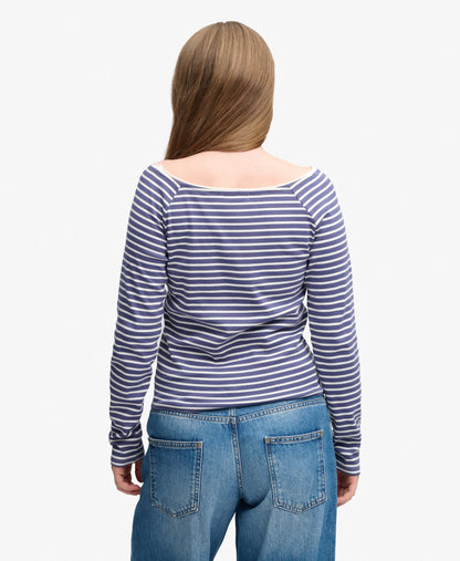 Bardot Off Shoulder Stripe Top