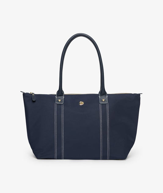 Large Zip Top Tote Bag, Navy