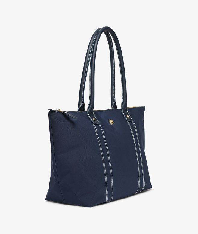 Large Zip Top Tote Bag, Navy