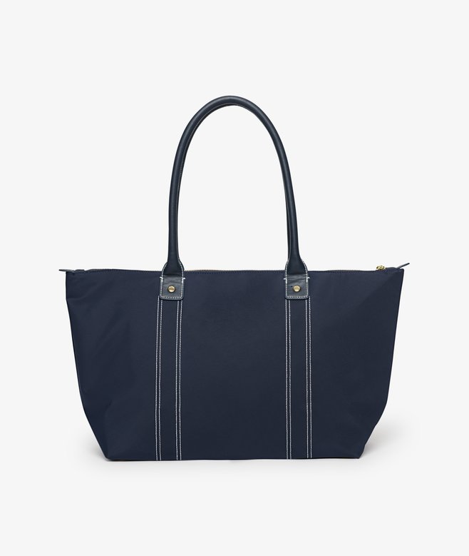 Large Zip Top Tote Bag, Navy