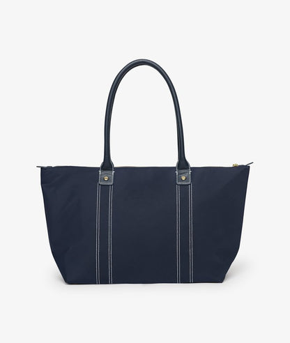 Large Zip Top Tote Bag, Navy