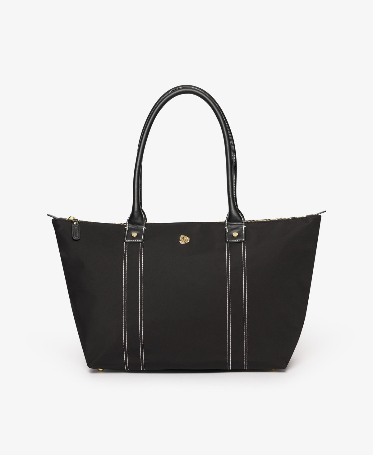 Large Zip Top Tote Bag, Black
