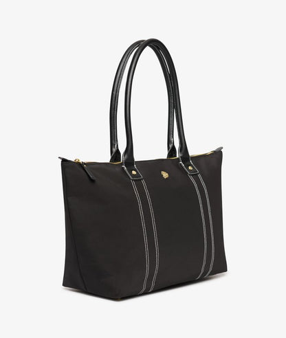 Large Zip Top Tote Bag, Black